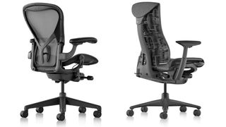 Aeron and Embody chairs side-by-side